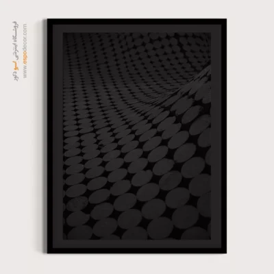 تابلو با طرح‌های مینیمال هندسی - موج دایره‌ – تابلو سیاه و سفید - اسپو دکور