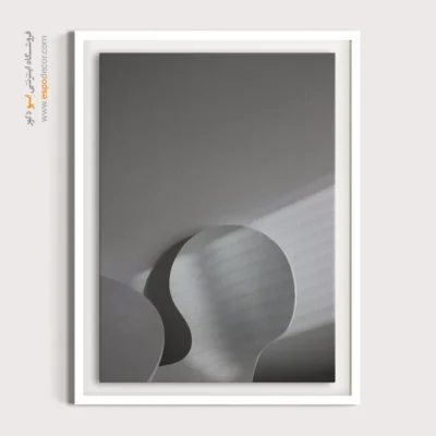 تابلو مینیمالیسم نور و سایه - منحنی – تابلو سیاه و سفید - اسپو دکور