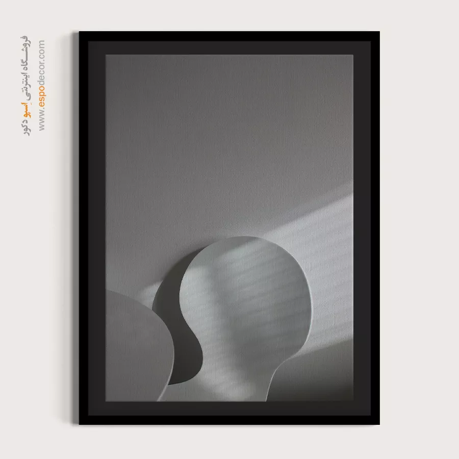 تابلو مینیمالیسم نور و سایه - منحنی – تابلو سیاه و سفید - اسپو دکور