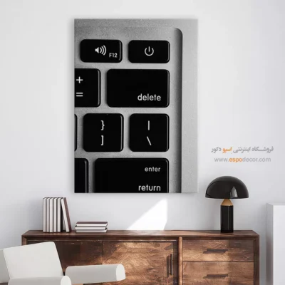 دکوراسیون اتاق گیمینگ - کلیدهای فرمان – تابلو سیاه و سفید - اسپو دکور