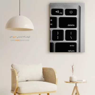 دکوراسیون اتاق گیمینگ - کلیدهای فرمان – تابلو سیاه و سفید - اسپو دکور