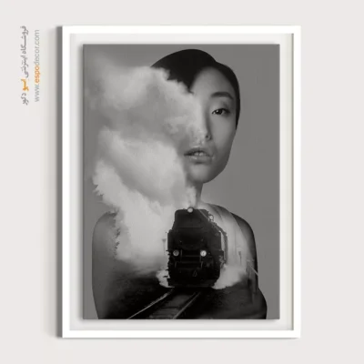 تابلو برای دکور سورئال و مفهومی - سفری در بخار – تابلو سیاه و سفید - اسپو دکور