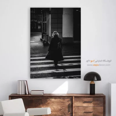 تابلو معماری شهری - سفر روی خطوط – تابلو سیاه و سفید - اسپو دکور