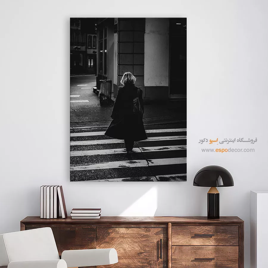 تابلو معماری شهری - سفر روی خطوط – تابلو سیاه و سفید - اسپو دکور