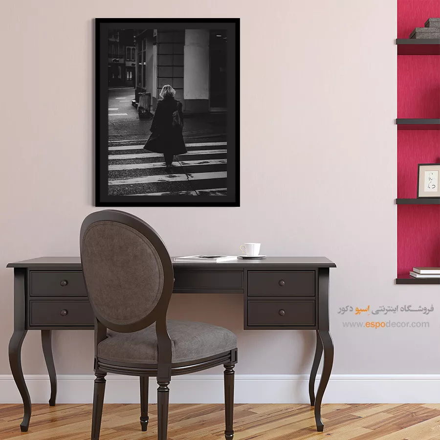 تابلو معماری شهری - سفر روی خطوط – تابلو سیاه و سفید - اسپو دکور