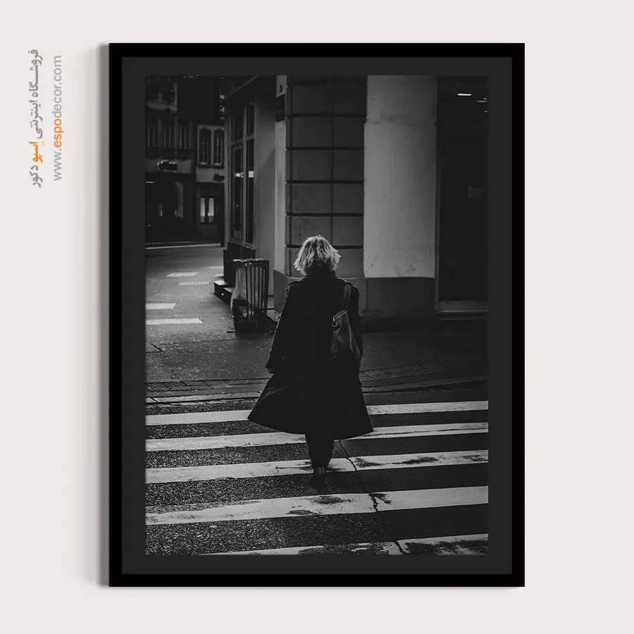 تابلو معماری شهری - سفر روی خطوط – تابلو سیاه و سفید - اسپو دکور