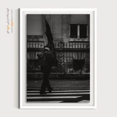 تابلو هنری معماری شهری - مسافر گمنام – تابلو سیاه و سفید - اسپو دکور