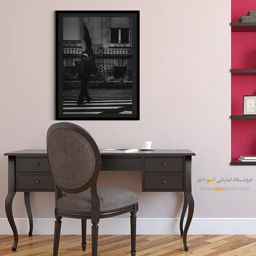 تابلو هنری معماری شهری - مسافر گمنام – تابلو سیاه و سفید - اسپو دکور