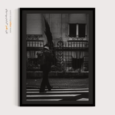 تابلو هنری معماری شهری - مسافر گمنام – تابلو سیاه و سفید - اسپو دکور