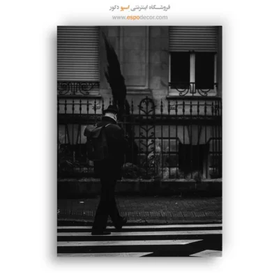 تابلو هنری معماری شهری - مسافر گمنام – تابلو سیاه و سفید - اسپو دکور