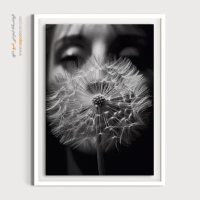 هنر دیواری زن و طبیعت - دمیدن – تابلو سیاه و سفید - اسپو دکور
