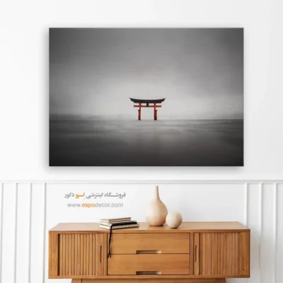 تابلو هنر آسیایی - دروازه ابدیت – تابلو سیاه و سفید - اسپو دکور