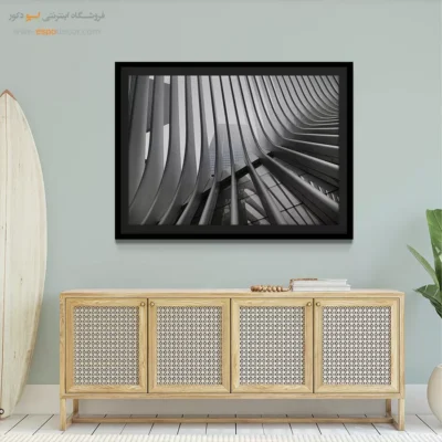 تابلو هندسی انتزاعی - ریتم – تابلو سیاه و سفید - اسپو دکور