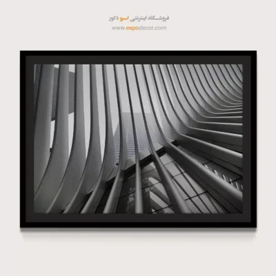 تابلو هندسی انتزاعی - ریتم – تابلو سیاه و سفید - اسپو دکور