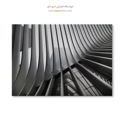 تابلو هندسی انتزاعی - ریتم – تابلو سیاه و سفید - اسپو دکور