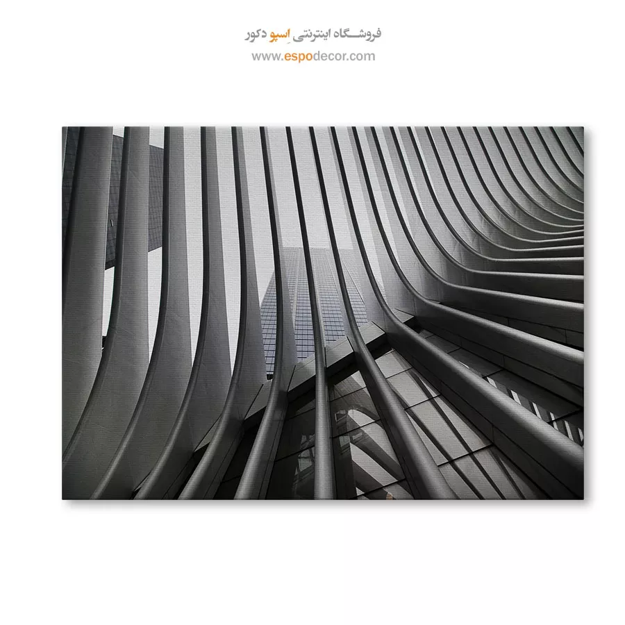 تابلو هندسی انتزاعی - ریتم – تابلو سیاه و سفید - اسپو دکور