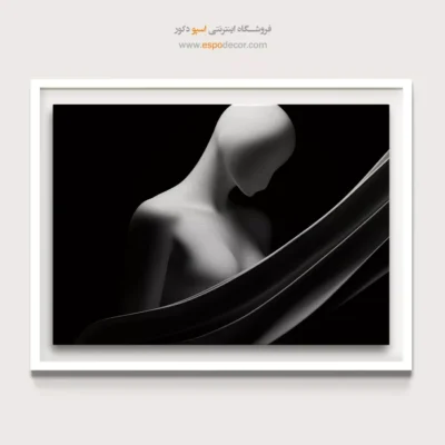 تابلو پرتره مینیمال سیاه و سفید - مجسمه‌وار – تابلو سیاه و سفید - اسپو دکور