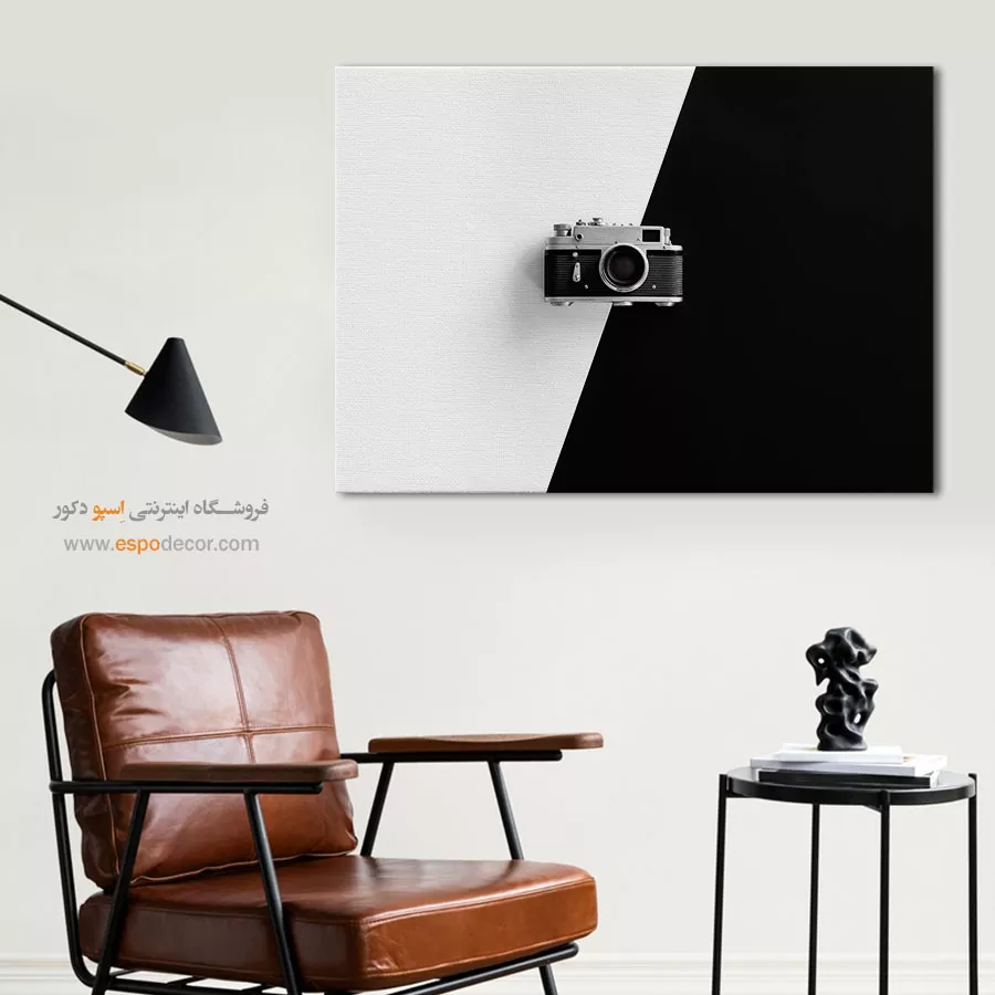 تابلو گرافیکی مینیمال - دیافراگم – تابلو سیاه و سفید - اسپو دکور