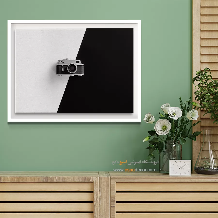 تابلو گرافیکی مینیمال - دیافراگم – تابلو سیاه و سفید - اسپو دکور