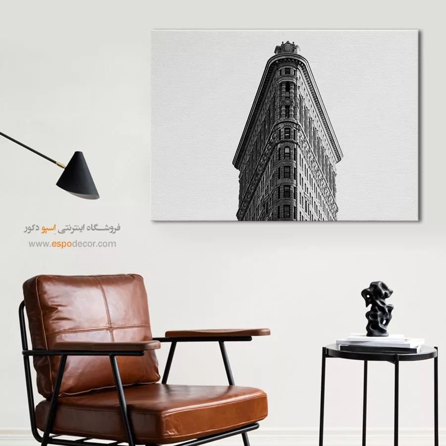 تابلو لوکس مینیمالیسم - نوک شهر – تابلو سیاه و سفید - اسپو دکور