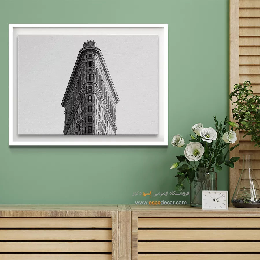تابلو لوکس مینیمالیسم - نوک شهر – تابلو سیاه و سفید - اسپو دکور