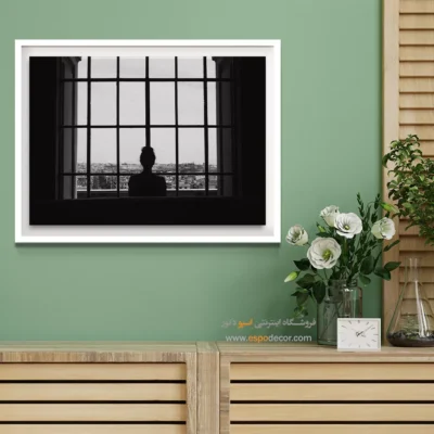 تابلو لوکس با کنتراست شدید - تماشای شهر – تابلو سیاه و سفید - اسپو دکور