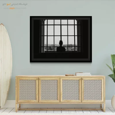 تابلو لوکس با کنتراست شدید - تماشای شهر – تابلو سیاه و سفید - اسپو دکور