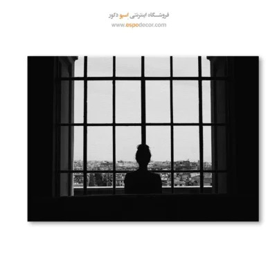 تابلو لوکس با کنتراست شدید - تماشای شهر – تابلو سیاه و سفید - اسپو دکور