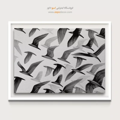 تابلو پرندگان سیاه و سفید - رقص پرندگان – تابلو سیاه و سفید - اسپو دکور