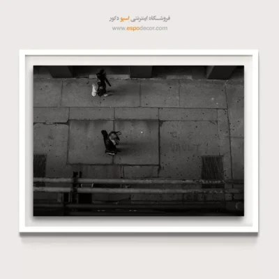 تابلو عکاسی خیابانی سیاه سفید - الگوی پیاده‌رو – تابلو سیاه و سفید - اسپو دکور