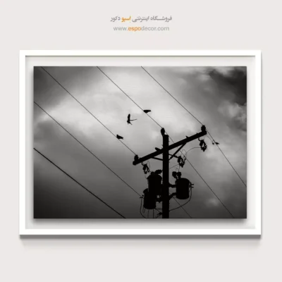 تابلو سیاه و سفید برای دکوراسیون صنعتی - ابری – تابلو سیاه و سفید - اسپو دکور