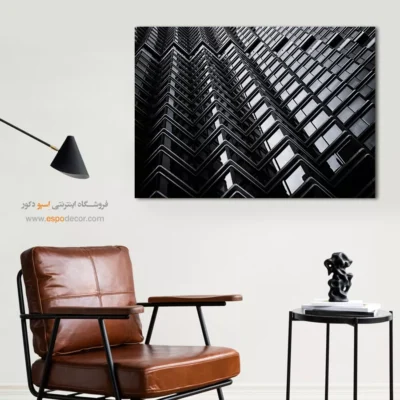 تابلو الگوی معماری سیاه و سفید - زیگزاگ – تابلو سیاه و سفید - اسپو دکور