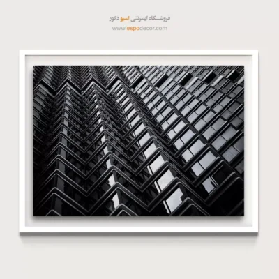 تابلو الگوی معماری سیاه و سفید - زیگزاگ – تابلو سیاه و سفید - اسپو دکور