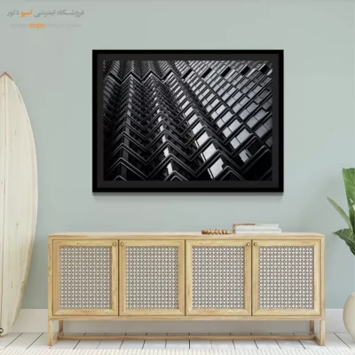 تابلو الگوی معماری سیاه و سفید - زیگزاگ – تابلو سیاه و سفید - اسپو دکور