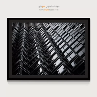 تابلو الگوی معماری سیاه و سفید - زیگزاگ – تابلو سیاه و سفید - اسپو دکور