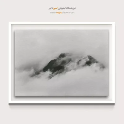 تابلو دیواری منظرهی مینیمال - مخمل مه – تابلو سیاه و سفید - اسپو دکور