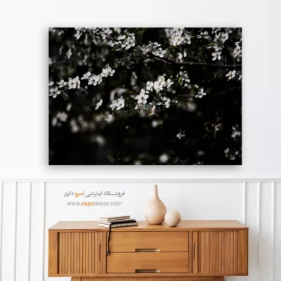 تابلو طبیعت احساسی - شکوفه‌ نیمه‌شب – تابلو سیاه و سفید - اسپو دکور