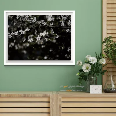 تابلو طبیعت احساسی - شکوفه‌ نیمه‌شب – تابلو سیاه و سفید - اسپو دکور