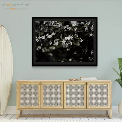 تابلو طبیعت احساسی - شکوفه‌ نیمه‌شب – تابلو سیاه و سفید - اسپو دکور