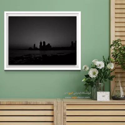 تابلو منظره‌ی شب - افق پنهان – تابلو سیاه و سفید - اسپو دکور