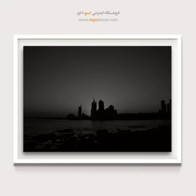 تابلو منظره‌ی شب - افق پنهان – تابلو سیاه و سفید - اسپو دکور
