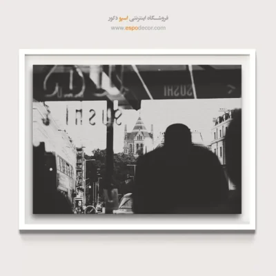 تابلو خیابانی سیاه و سفید - انعکاس شهر – تابلو سیاه و سفید - اسپو دکور