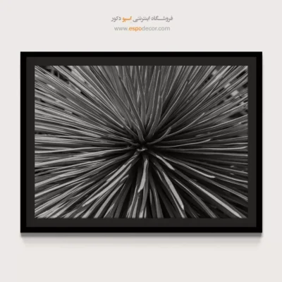 تابلو دیواری انتزاعی بافت - انفجار شعاعی – تابلو سیاه و سفید - اسپو دکور