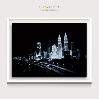 تابلو هنری سیاه و سفید معماری معاصر - تاج شب – تابلو سیاه و سفید - اسپو دکور