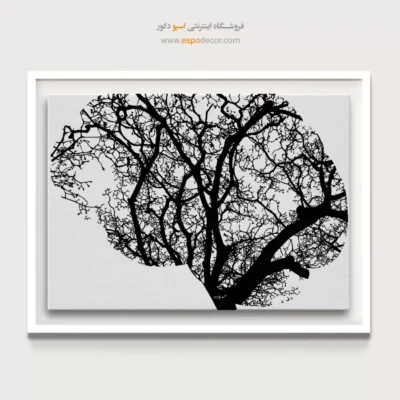 تابلو هنر مفهومی - ریشه‌های ذهن – تابلو سیاه و سفید - اسپو دکور
