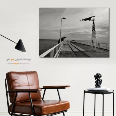 تابلو سیاه و سفید برای فضای مدرن - ریل‌ اقیانوس – تابلو سیاه و سفید - اسپو دکور
