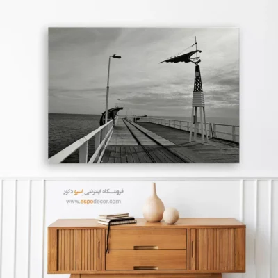 تابلو سیاه و سفید برای فضای مدرن - ریل‌ اقیانوس – تابلو سیاه و سفید - اسپو دکور