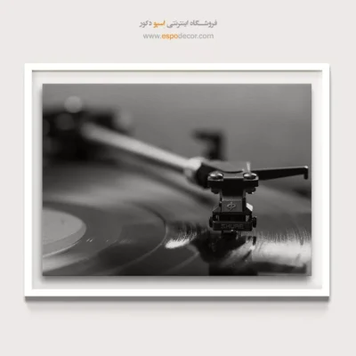 تابلو مینیمالیستی موسیقی - شیارها و صدا – تابلو سیاه و سفید - اسپو دکور