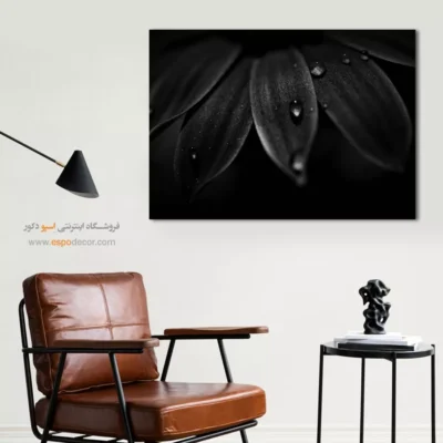 تابلو دیواری انتزاعی - شبنم – تابلو سیاه و سفید - اسپو دکور