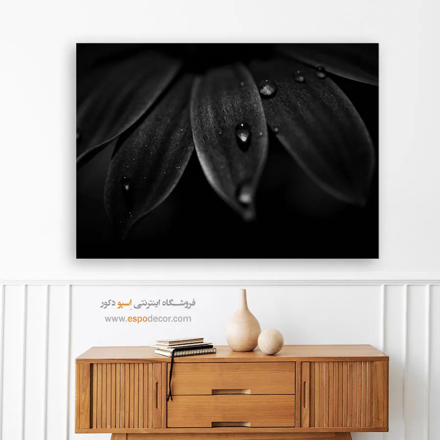 تابلو دیواری انتزاعی - شبنم – تابلو سیاه و سفید - اسپو دکور